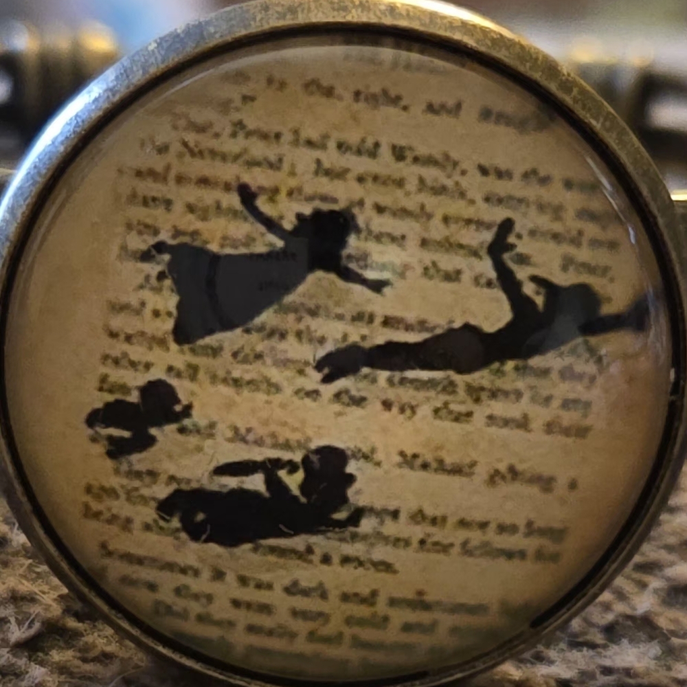 Vintage-Style Peter Pan Silhouette Bangle Bracelet in Antiqued Bronze - Picture 2 of 6